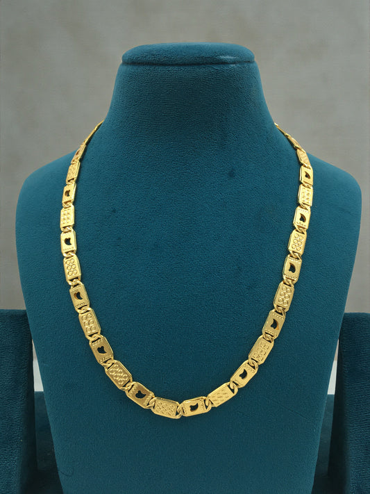 REGAL CUT-OUT LINK GOLD 20 INCH MEN'S CHAIN