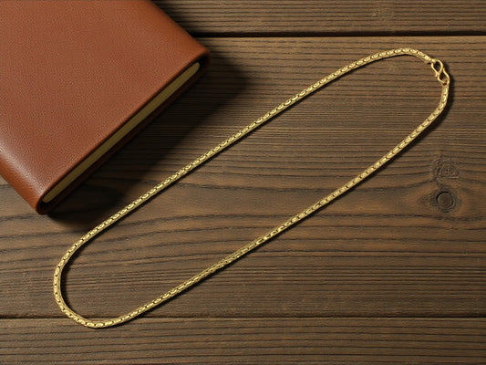 AURIC LEAF-LINK FORMING GOLD 22 INCH MEN'S CHAIN