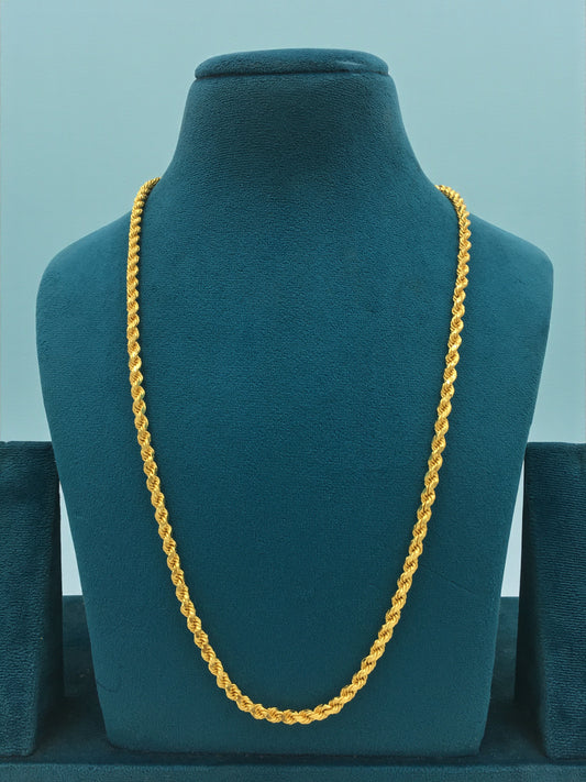 ELITE TWIST ROPE FORMING GOLD 24 INCH MEN'S CHAIN