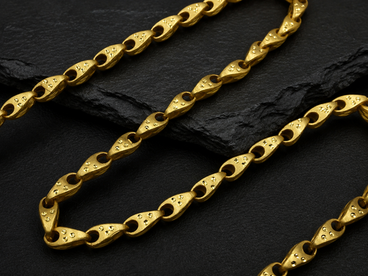 VEER ANCHOR MICRO GOLD PLATED GOLD CHAIN FOR MEN | PREMIUM BRASS ANCHOR CHAIN
