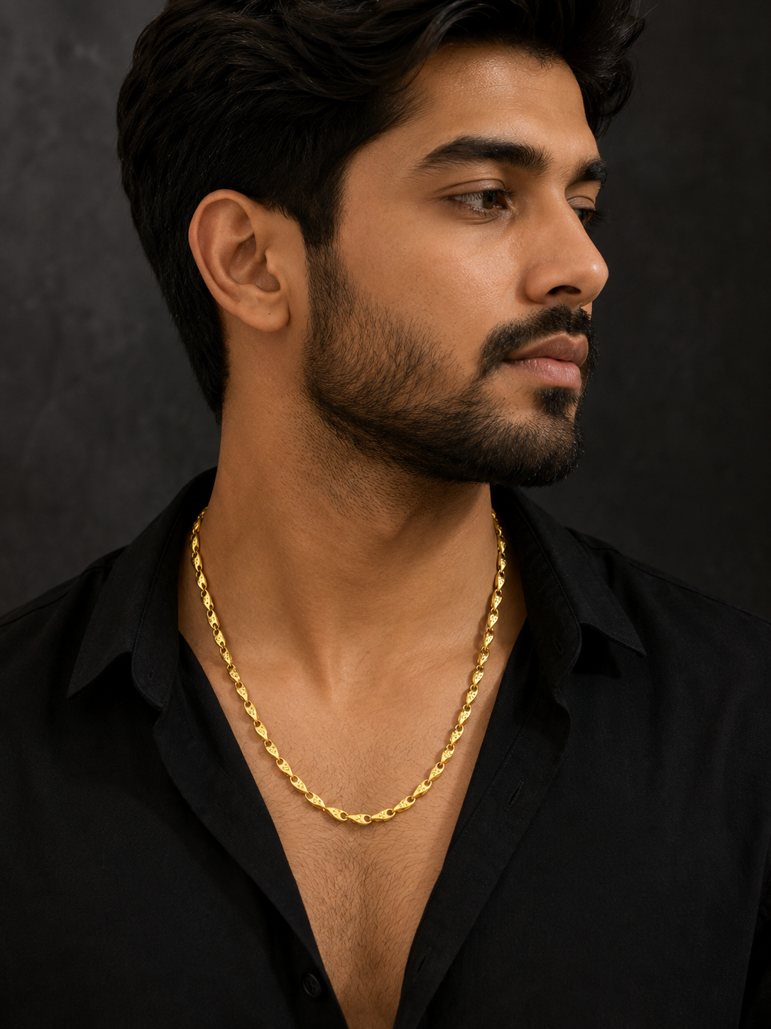 VEER ANCHOR MICRO GOLD PLATED GOLD CHAIN FOR MEN | PREMIUM BRASS ANCHOR CHAIN