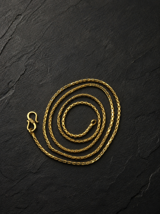 ELITE OVAL LINK MICRO GOLD PLATED GOLD CHAIN FOR MEN | PREMIUM BRASS OVAL LINK CHAIN