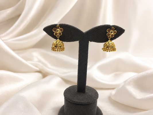 VAANYA MICRO GOLD PLATED JHUMKI EARRINGS FOR WOMEN | PREMIUM BRASS TRADITIONAL JHUMKA