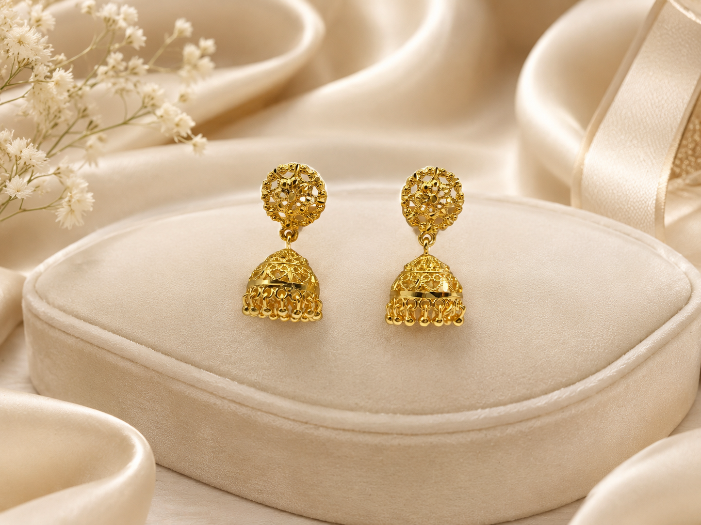 SWARNIKA MICRO GOLD PLATED JHUMKI EARRINGS FOR WOMEN | PREMIUM BRASS TRADITIONAL JHUMKA
