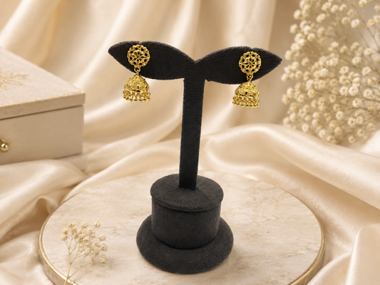 SWARNIKA MICRO GOLD PLATED JHUMKI EARRINGS FOR WOMEN | PREMIUM BRASS TRADITIONAL JHUMKA