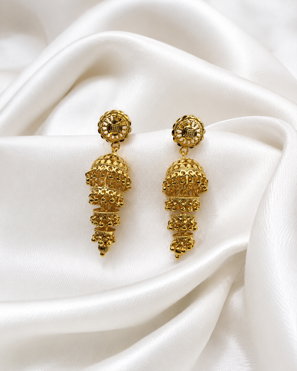 RIDHIMA MICRO GOLD PLATED JHUMKI EARRINGS FOR WOMEN | PREMIUM BRASS TRADITIONAL JHUMKA