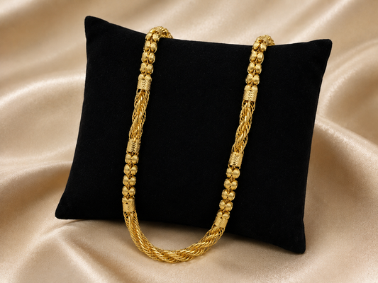 IMPERIAL MULTI-LAYER WEAVE MICRO GOLD PLATED CHAIN FOR MEN | PREMIUM BRASS GOLD CHAIN