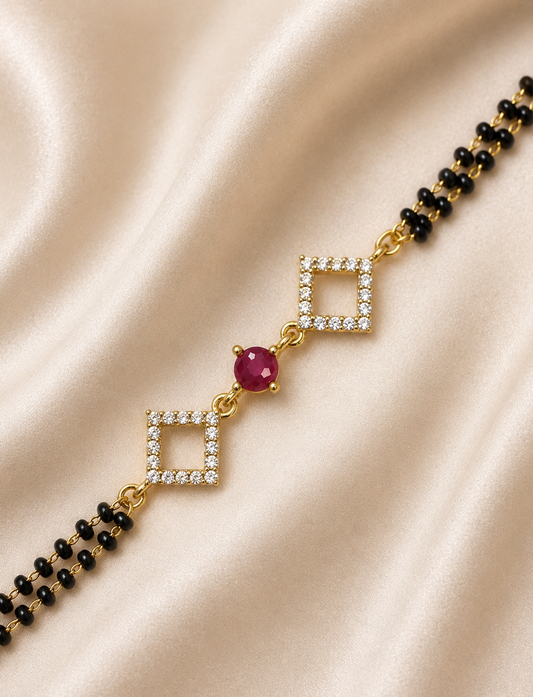 RUBY DIAMOND GLOW MANGALSUTRA BRACELET