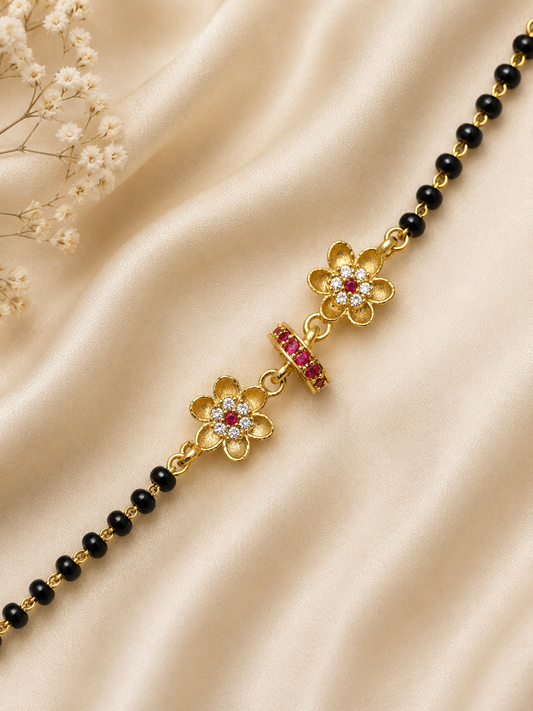 RUBY BLOSSOM MANGALSUTRA BRACELET