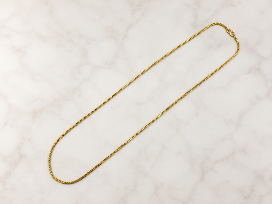IMPERIAL MINIMAL BOX MICRO GOLD PLATED CHAIN FOR MEN | PREMIUM BRASS BOX CHAIN
