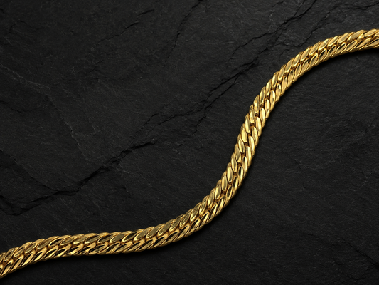 AURIC CUBAN LINK MICRO GOLD PLATED BRACELET FOR MEN | PREMIUM BRASS CUBAN LINK BRACELET