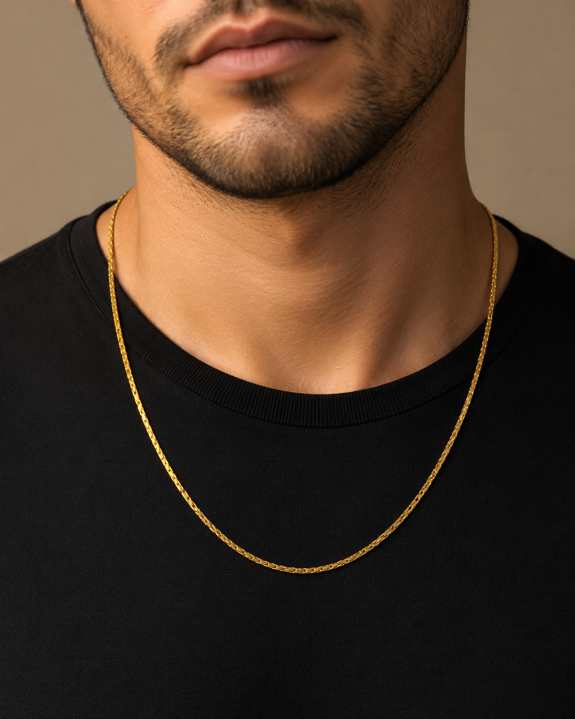 CROWN BRAID MICRO GOLD PLATED GOLD CHAIN FOR MEN | PREMIUM BRASS BRAIDED CHAIN