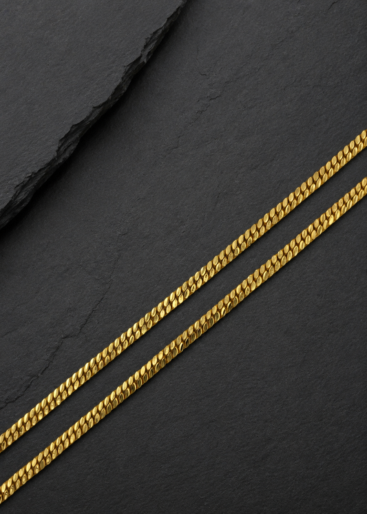 ROYAL CUBAN SLIM MICRO GOLD PLATED CHAIN FOR MEN | PREMIUM BRASS CUBAN CHAIN