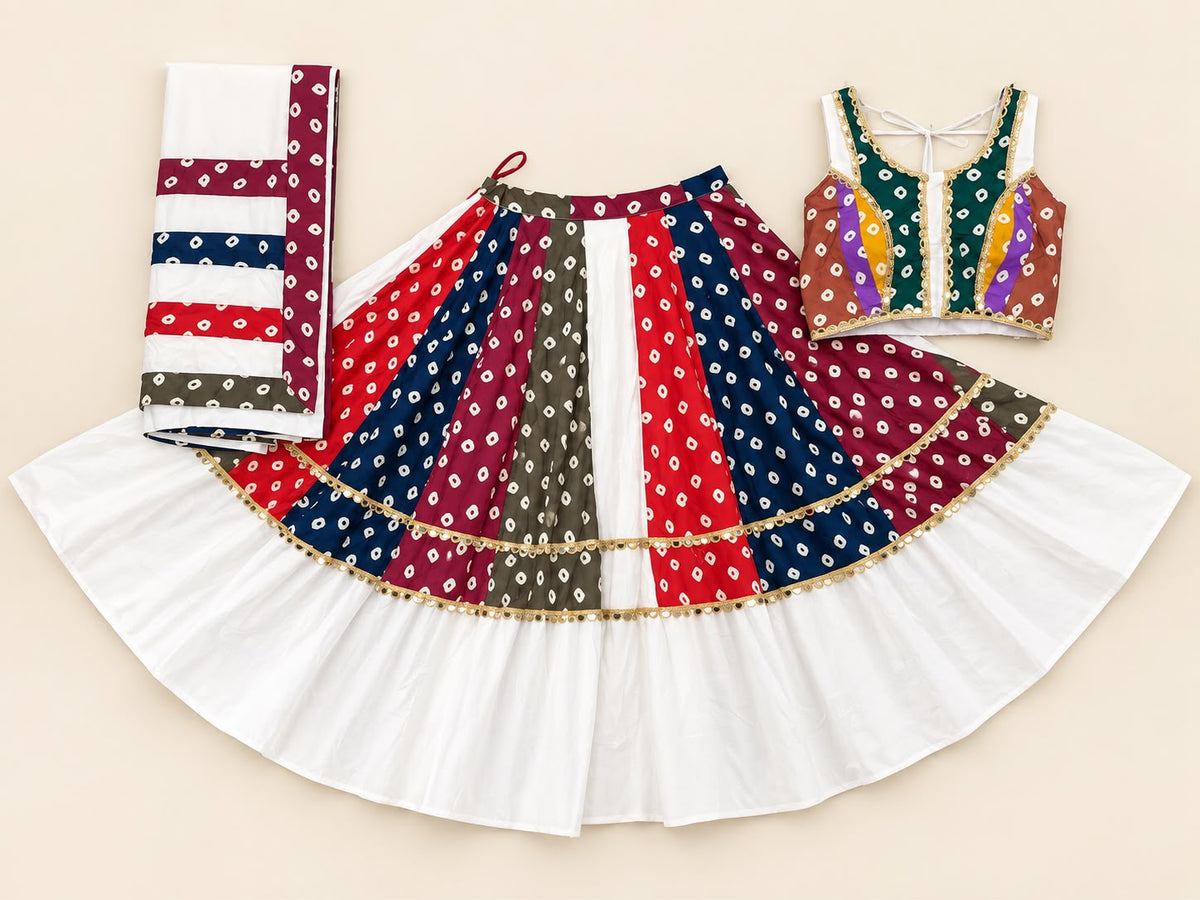 BANDHEJ BANAR – MULTICOLOUR NAVRATRI CHANIYA CHOLI SET FOR WOMEN