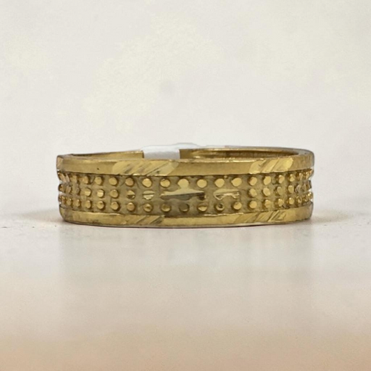 PREMIUM DOTTED DESIGN GOLD LADIES RING