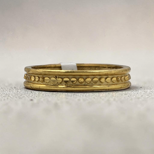 SLIM TEXTURED GOLD RING LADIES RING