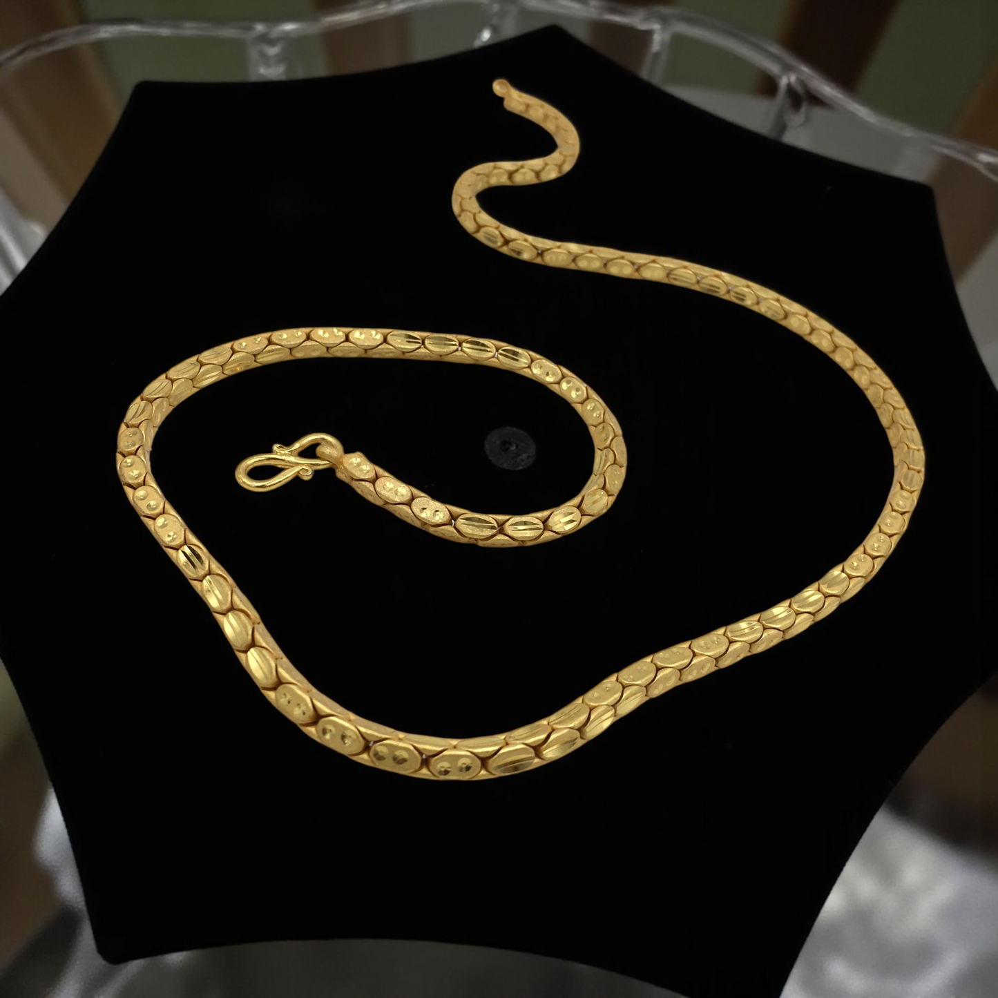 AURMEN OVAL HAMMERED LUXE 22 INCH MEN'S CHAIN