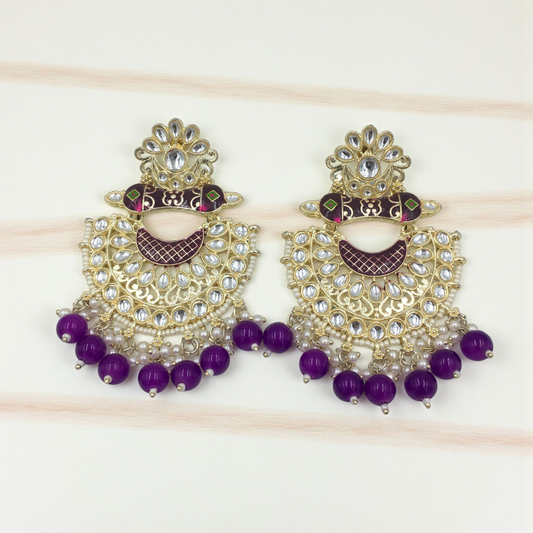 NOOR-E-GUL KUNDAN DROPS CHANDBALI