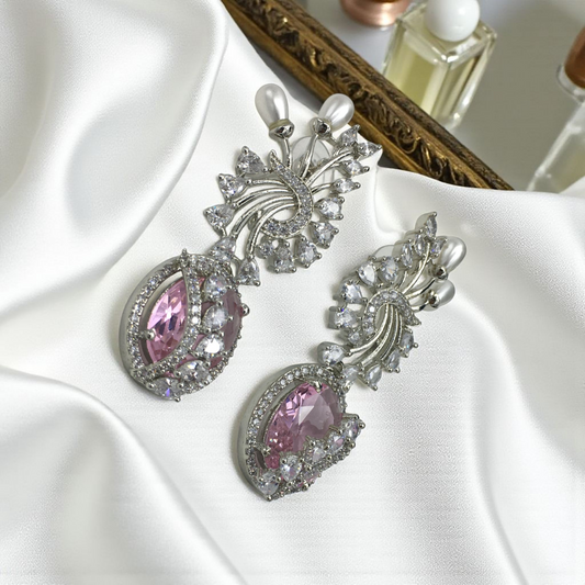 RIDHIMA AMERICAN DIAMOND LONG EARRINGS