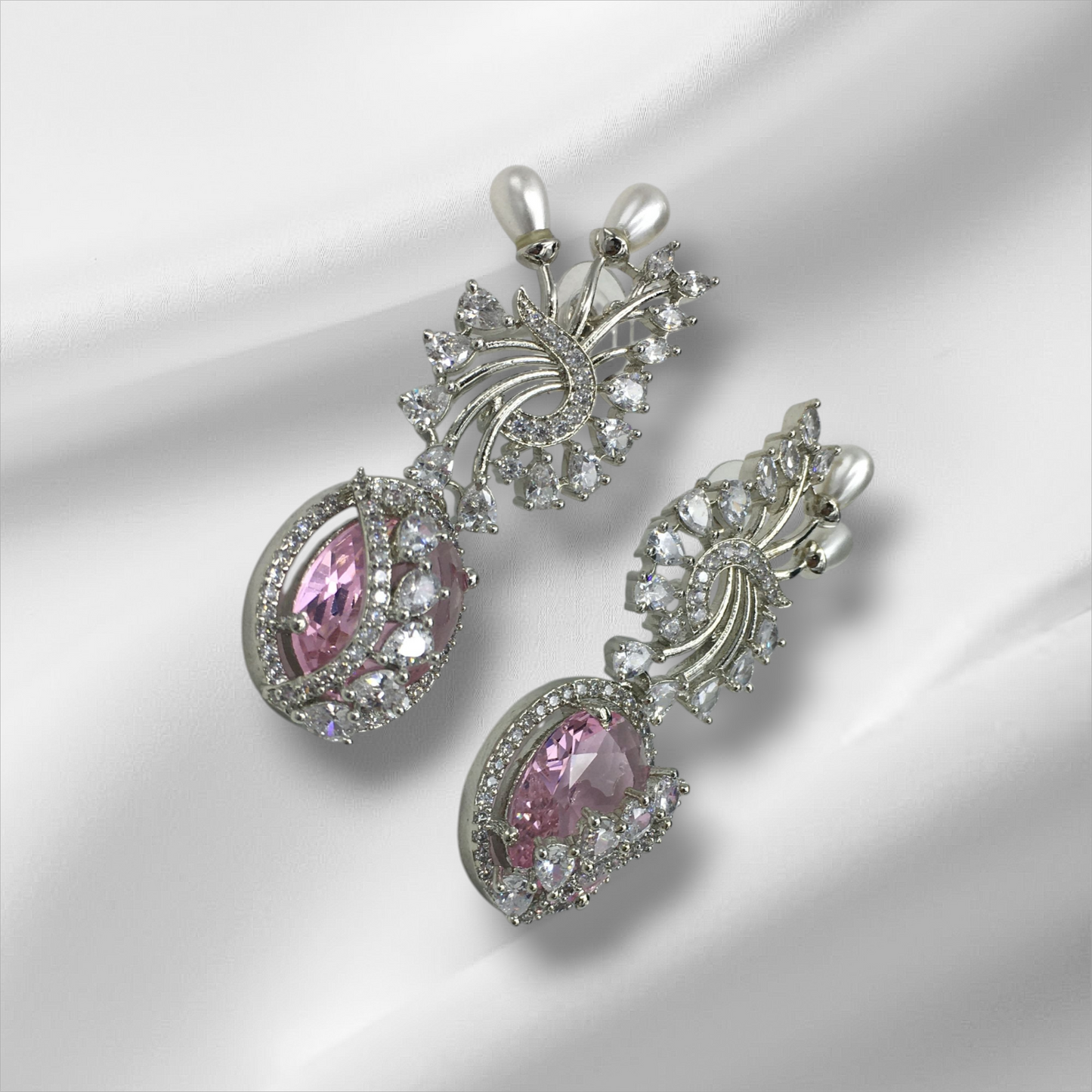 RIDHIMA AMERICAN DIAMOND LONG EARRINGS