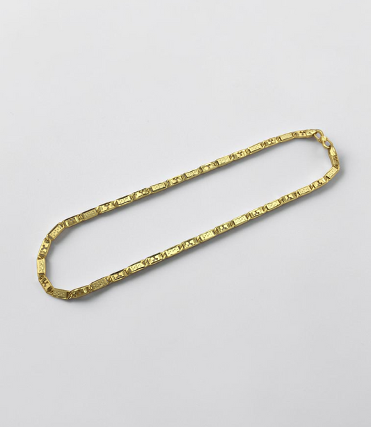 BOLD TEXTURE RECTANGULAR MEN’S GOLD CHAIN