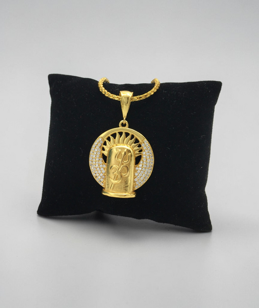 MAHADEV TRISHUL MICRO GOLD PLATED PENDANT CHAIN