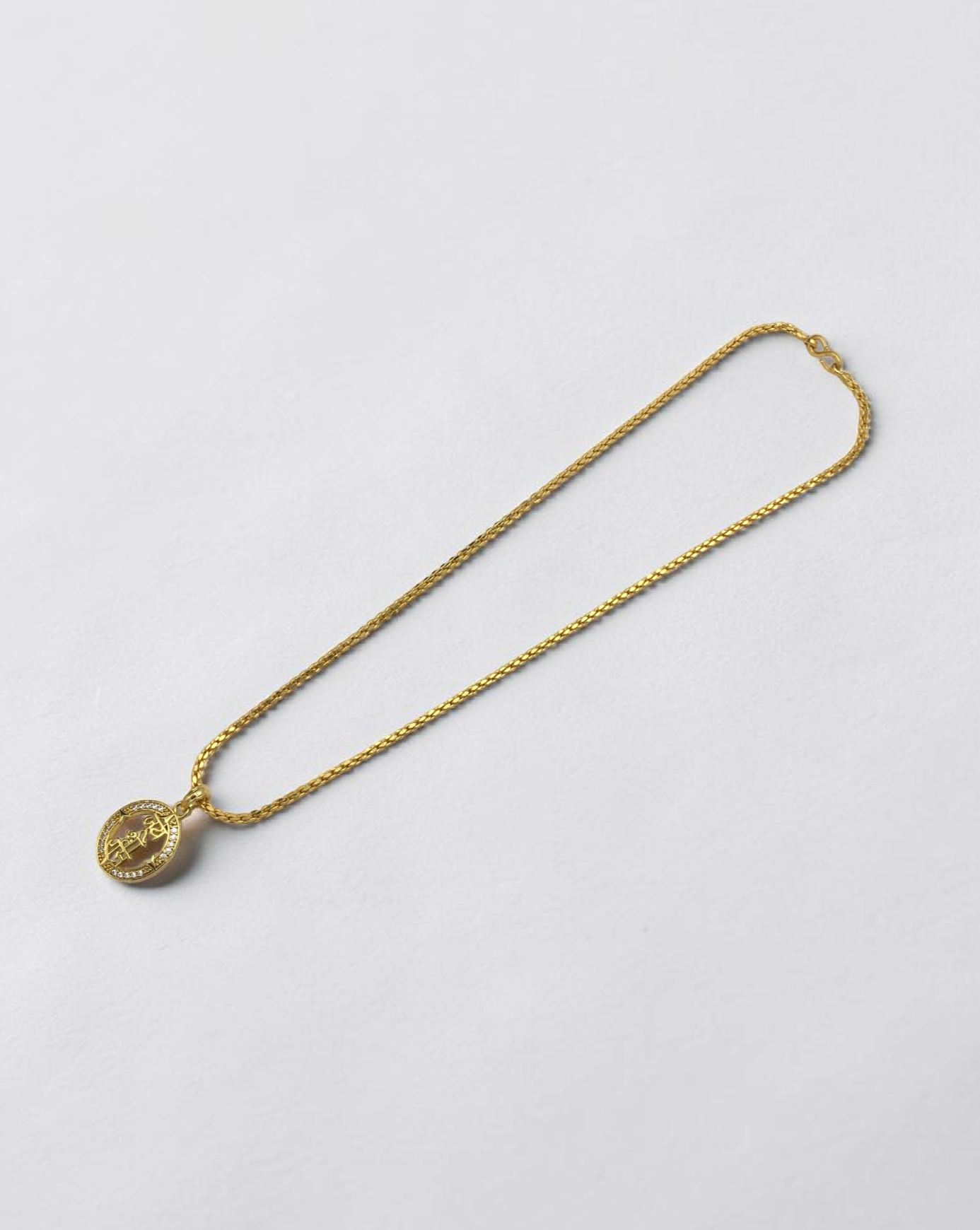 JAI SHREE RAM MICRO GOLD PLATED CHAIN PENDANT