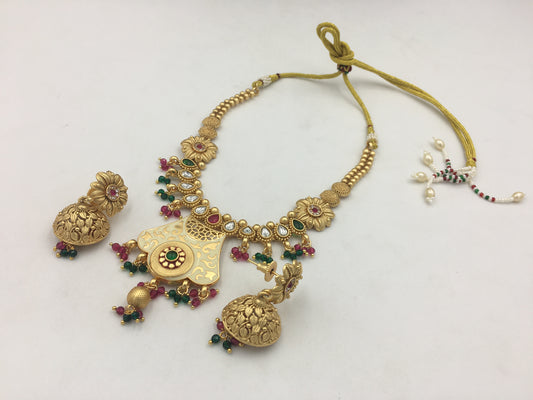 SRIVIDYA BRASS NECKLACE SET