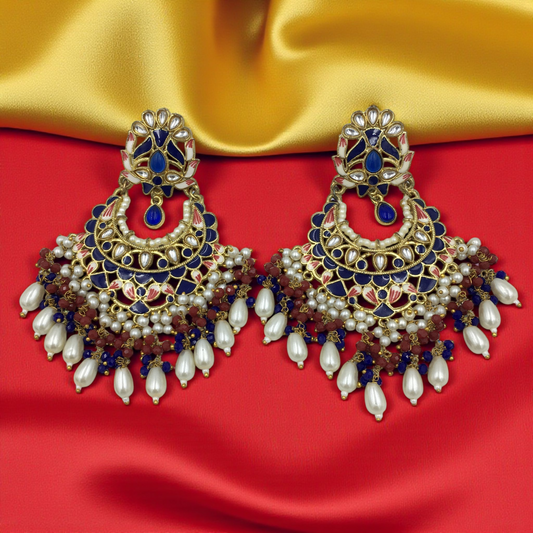 RAJWADI NOOR KUNDAN DROPS CHANDBALI