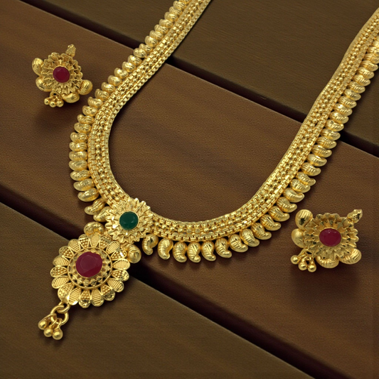 VAIDENHI MICRO GOLD LONG NECKLACE SET