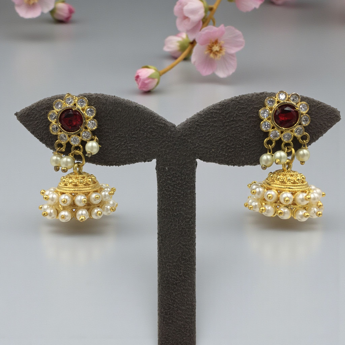 RED ROYALE MICRO GOLD JHUMKAS