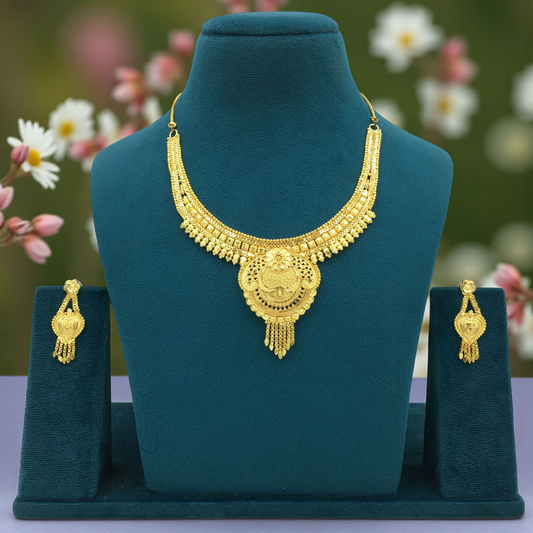 KRISHVI MICRO GOLD SHORT NECKLACE SET