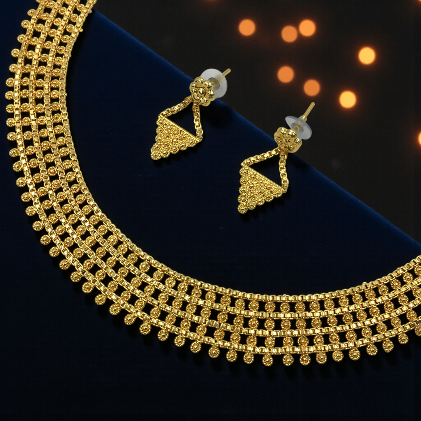 PRIYA MICRO GOLD SHORT NECKLACE SET