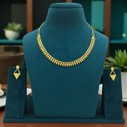 RADHA MICRO GOLD SHORT NECKLACE SET