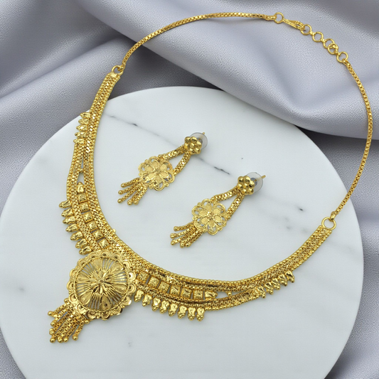 PRIYA MICRO GOLD SHORT NECKLACE SET