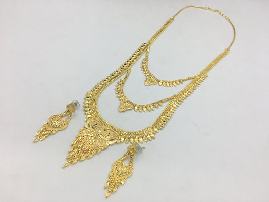USHIKA MICRO GOLD LONG NECKLACE SET