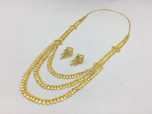 BRAHMI MICRO GOLD LONG NECKLACE SET