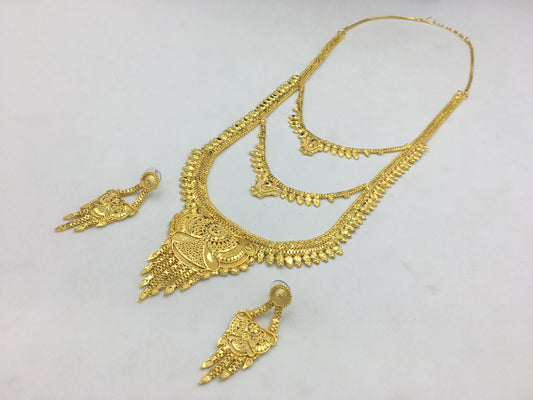 RUPINI MICRO GOLD LONG NECKLACE SET