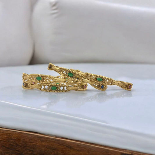 SHRISHTI MULTICOLOURED BRASS BANGLE SET