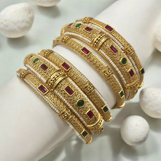 DHRITI RAJWADI BRASS BANGLES
