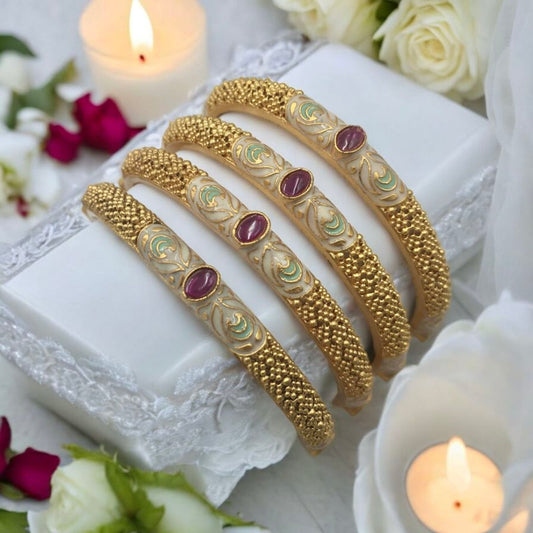 DIVYASHREE MEENAKARI BRASS BANGLE SET