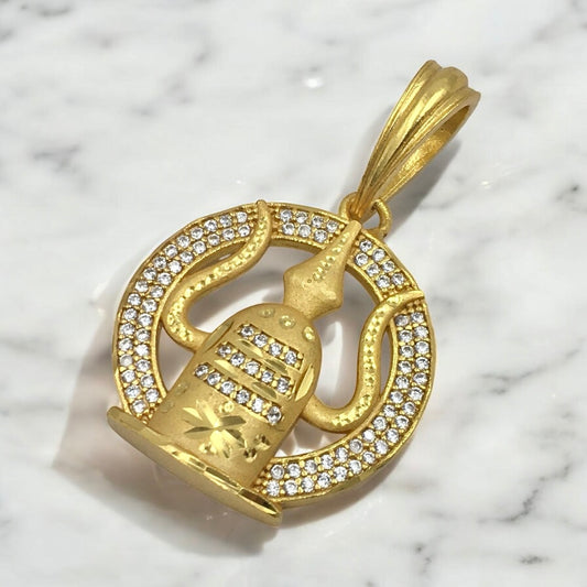 SHIVLING MICRO GOLD POLISH PENDANT