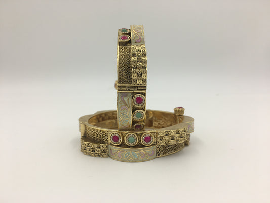 KAMAKSHI SWAROVSKI DIAMOND KADA WITH MEENAKARI