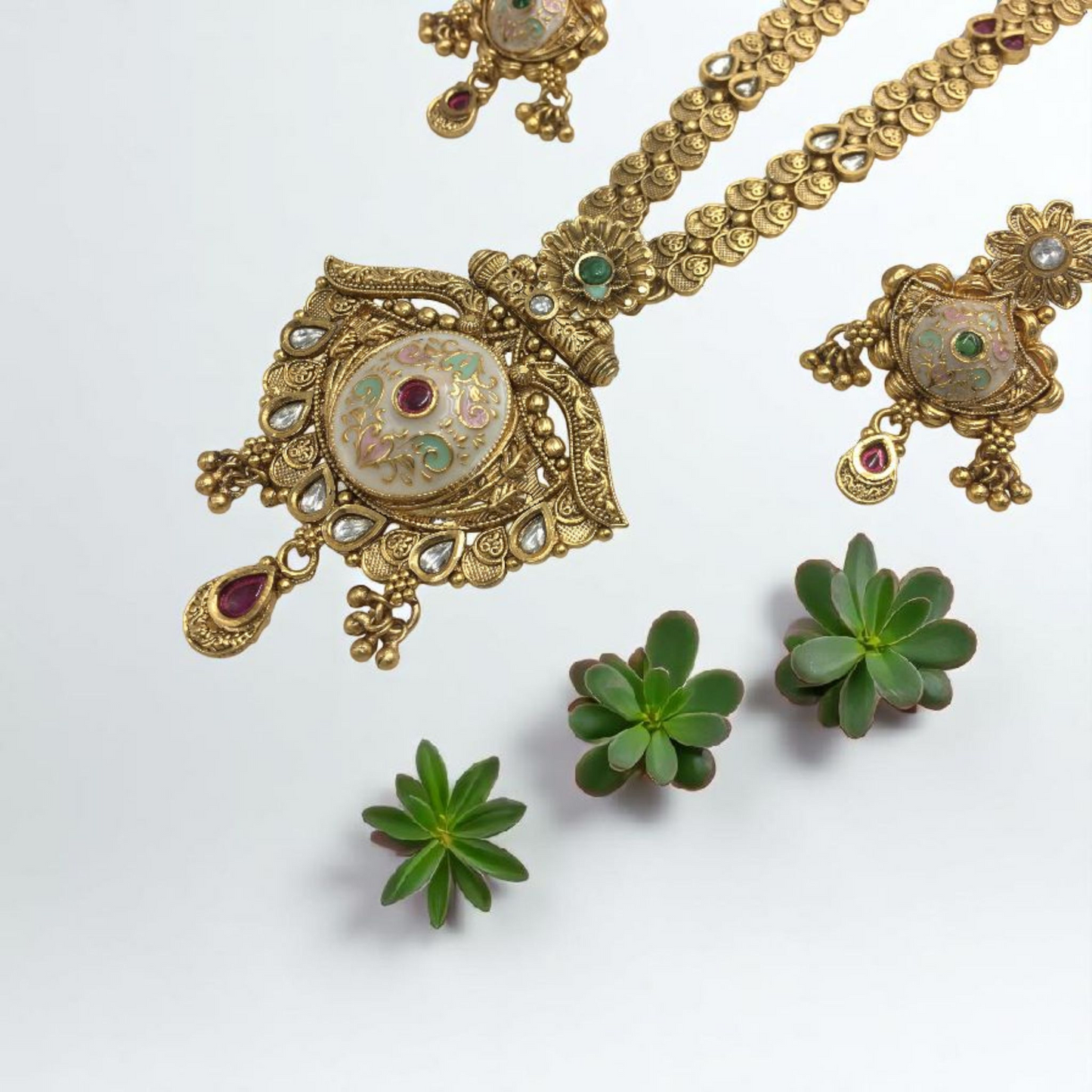 NAVIKA BRASS NECKLACE SET