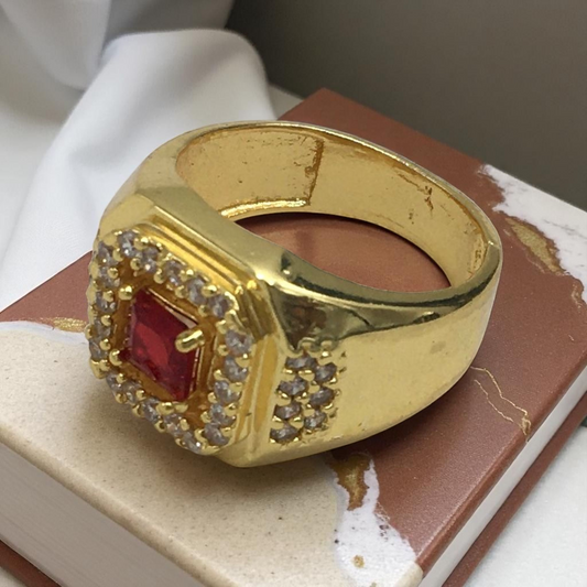 MISHIK AMERICAN DIAMOND MICRO GOLD PLATED RING