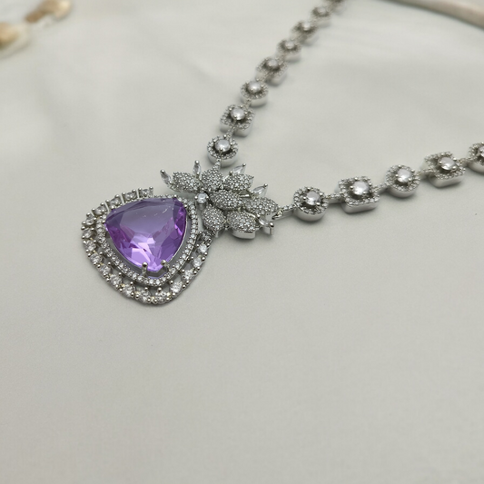 LILAC SPARKLE NECKLACE AND EARRINGS SET