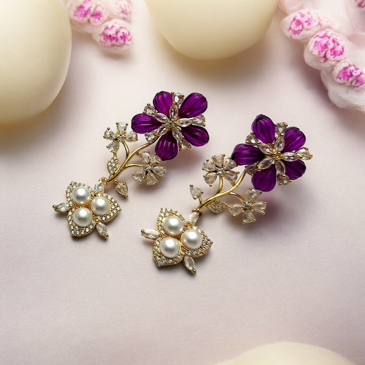 PURPLE FLORAL WHISPERS NECKLACE SET