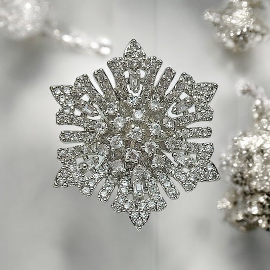 BLOSSOM BEAUTY SILVER ZIRCONIA ADJUSTABLE RING