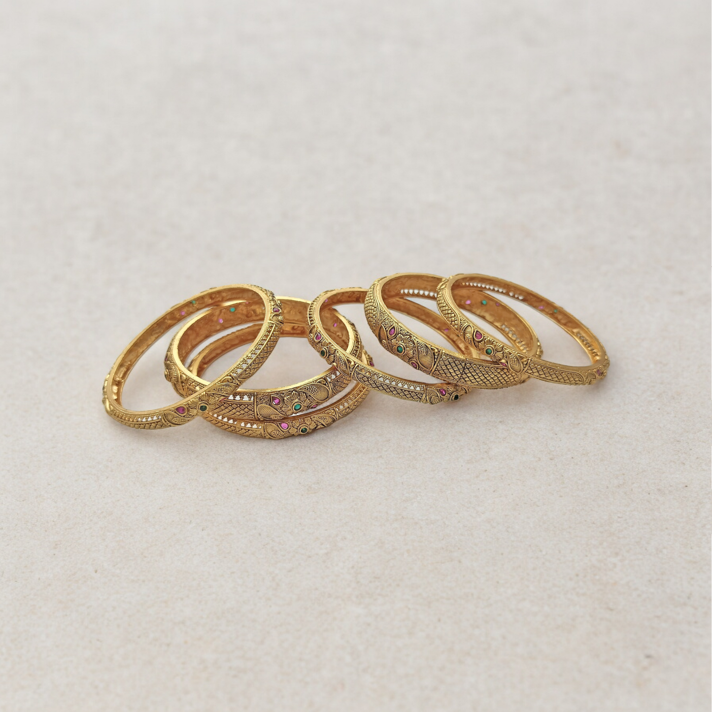 KRITI ROSE BRASS BANGLE SET