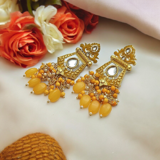 RADIANT YELLOW KUNDAN NECKLACE SET